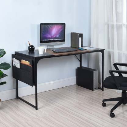 Escritorio Grande 140cm Color Madera con Negro,con Bolsa de Almacenamiento