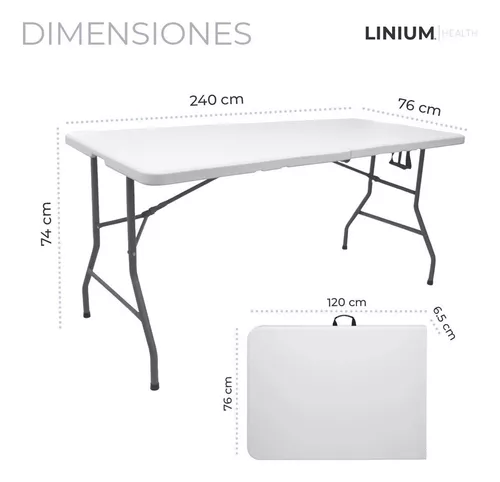 Mesa combinada plegable Linium 2,40m color blanco --- paño de limpieza
