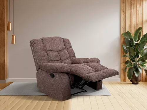 Sillón Reposet Reclinable De Tela Manual Moderno Ethan