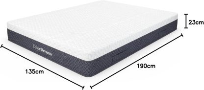 COLORDREAMS | Colchón en Caja Matrimonial Memory – 135x190x23 cm - 6 Capas de Espuma de Alta Densidad – Manijas Reforzadas – Firmeza Justa – Hipoalergénico