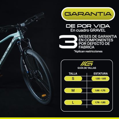 GRAVEL Bicicleta de Montaña Barel | Bicicleta R29 - Cuadro Aluminio 15 kg | Transmisión Cues 18V | Frenos Hidráulicos y Llantas Kenda