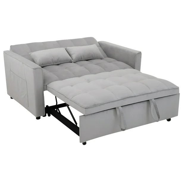 SOFÁ CAMA ASLAN GRIS CLARO.