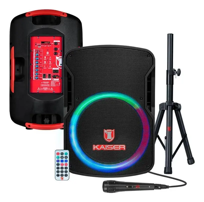 Bocina Kaiser MSA-7515MX portátil con bluetooth color Negro