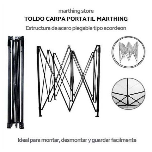 Toldo Carpa Lona Plegable Reforzado Impermeable Portátil 3x3M Con Paredes
