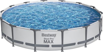 Bestway Steel Pro MAX - Juego de piscina redonda sobre el piso de 14 x 33 pulgadas, incluye bomba de filtro de 530 galones