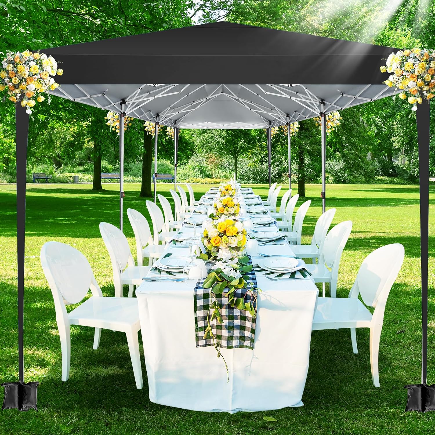 COBIZI - Toldo desplegable de 10 x 20 Pulgadas con 6 Paredes Laterales, toldo Impermeable para Eventos al Aire última intervensión, UPF 50+ cenador portátil para Fiestas, Playa, Camping, Boda,