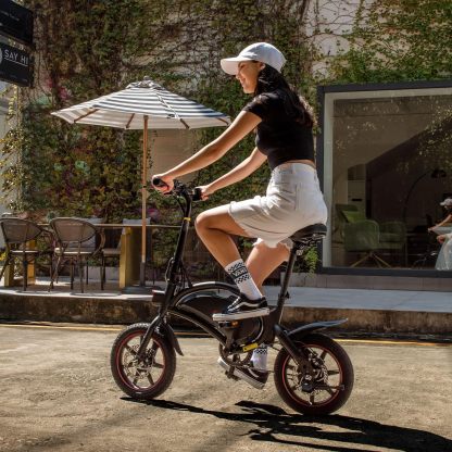 DYU - Bicicleta eléctrica para adultos y adolescentes, bicicleta eléctrica plegable de 14 pulgadas, bicicleta eléctrica de ciudad de cercanías con motor de 250 W y batería de iones de litio de 36 V 10