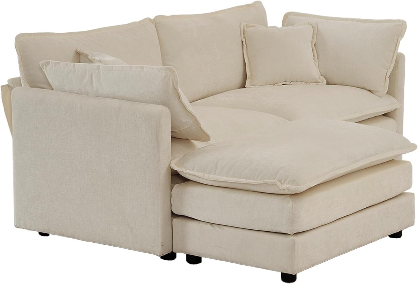Neylory - Sofá de dos plazas con 2 almohadas para sala de estar, recámara, departamento, 2 plazas de felpilla para asiento profundo