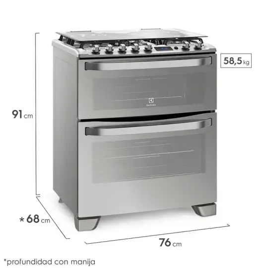 Cocina Doble Horno Gas-Gas Electrolux 76dxr