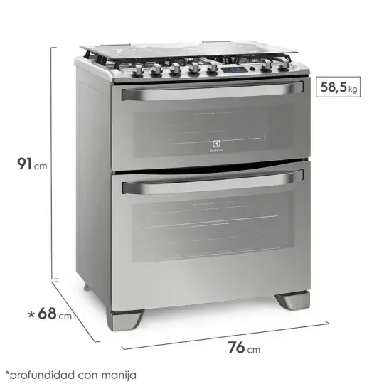 Cocina Doble Horno Gas-Gas Electrolux 76dxr
