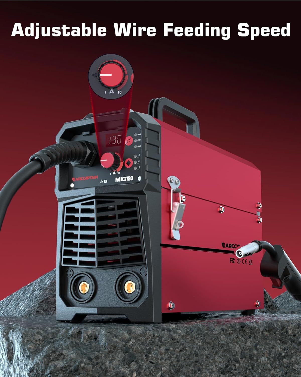 ARCCAPTAIN MIG Soldador, 200 amperios 6 en 1 gas MIG/núcleo de flujo sin gas MIG/Stick/Lift TIG/soldadura por punto/pistola de carrete 110 V/220 V de aluminio multiproceso máquina de soldadura con