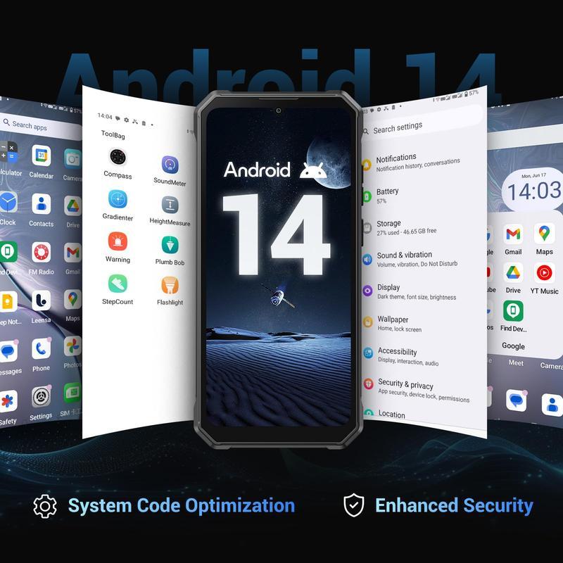 Smartphone robusto FOSSIBOT F105 desbloqueado, Android 14, batería de 10300 mAh, almacenamiento de 12+64/128 GB, pantalla FHD de 6,75", cámara de 8 MP+20 MP, IP68/IP69K, resistente al agua, 4G, doble SIM, OTG (no compatible con AT&T, Cricket, Verizon, Spr