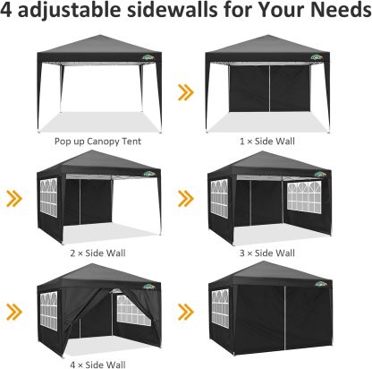 COBIZI - Toldo desplegable de 10 x 20 Pulgadas con 6 Paredes Laterales, toldo Impermeable para Eventos al Aire última intervensión, UPF 50+ cenador portátil para Fiestas, Playa, Camping, Boda,