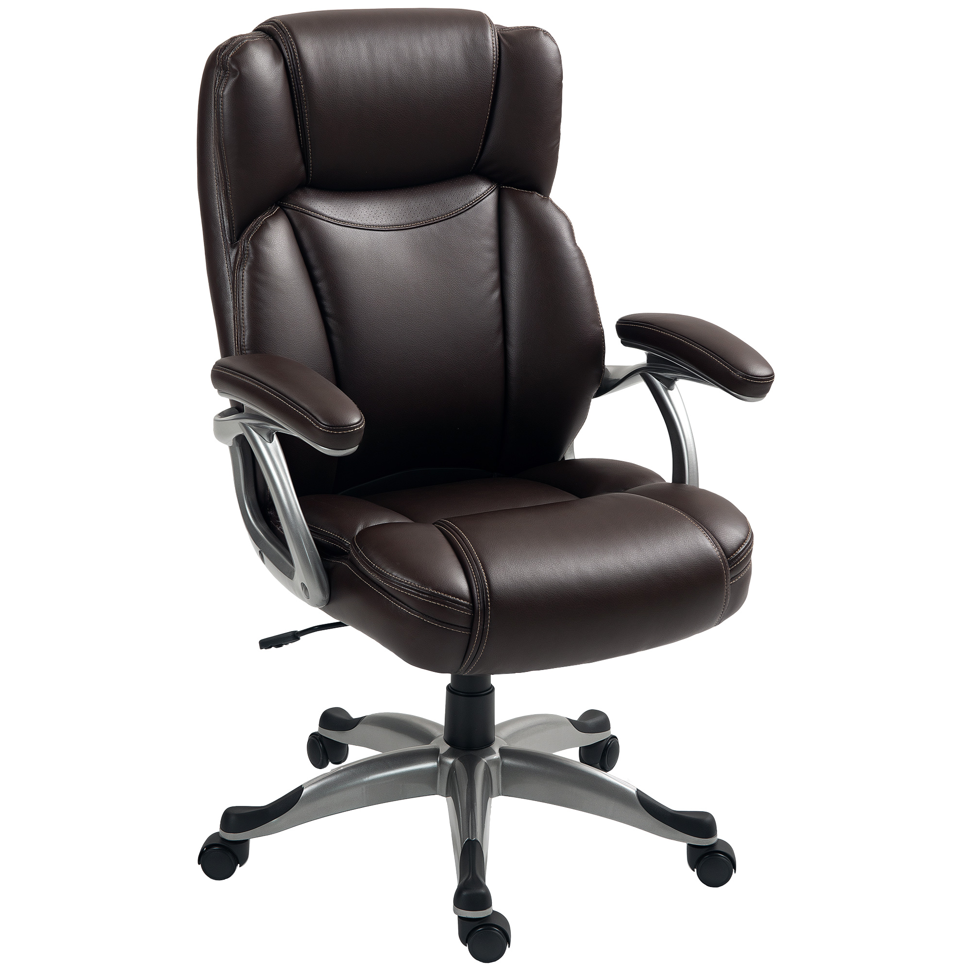 HOMCOM Silla de Oficina con Respaldo Alto, Silla de Ordenador Giratoria Inclinable