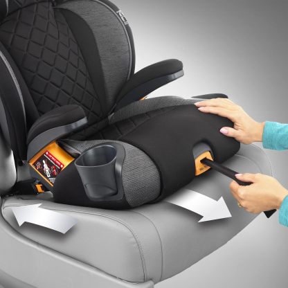 Chicco - KidFit Zip Air Plus 2 en 1 asiento elevador de posicionamiento para coche – Q Collection, negro/gris