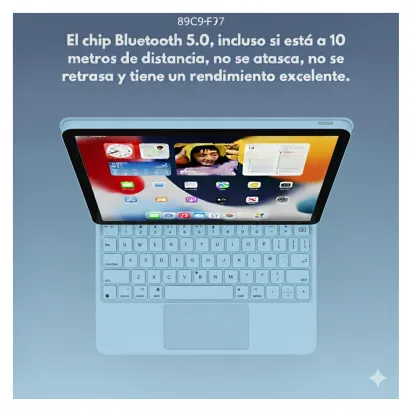 Mr. Gadgets Keyboard Case Pro Compatible Para iPad Funda Teclado Rgb En Español Ñ Magnética Teclado Mágico Conexión Inalambrica
