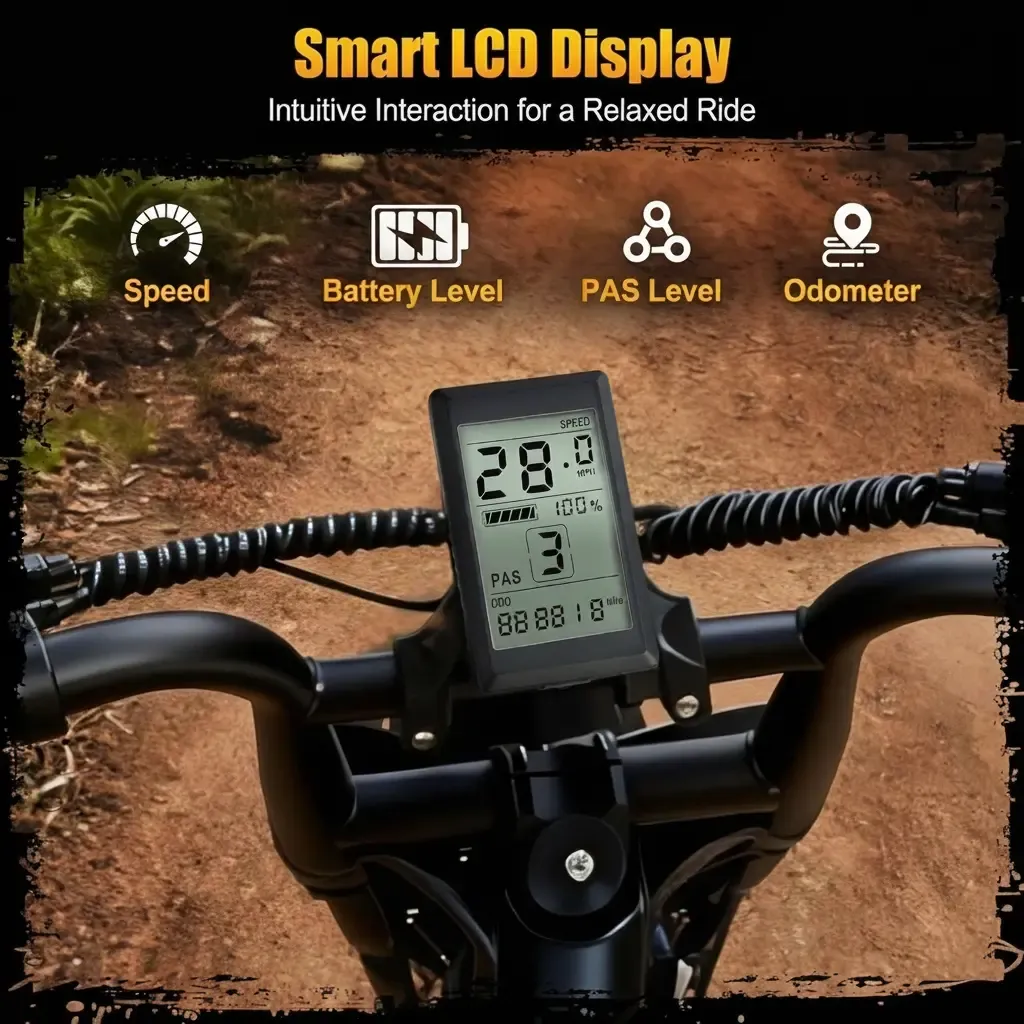 ⚡ESKUTE V100 Bicicleta Eléctrica para Adultos, Llantas Gruesas Fat‑Tire 16" Todoterreno, Motor Pico 1500W, Batería 48V 13Ah Larga Autonomía, Velocidad 45 km/h, Doble Suspensión, Ideal para Desplazamientos y Camping