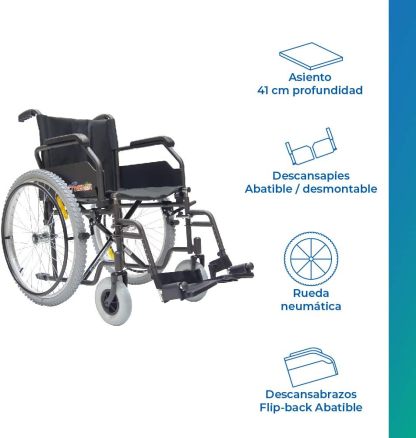 Silla de Ruedas Activ Xtreme ReActiv, Brazos FlipUp y Descansapies Desmontables/Abatibles, R8x2", Rin Aluminio R24x1.75" Neum, T. Nylon, Bruma (Gris Claro)