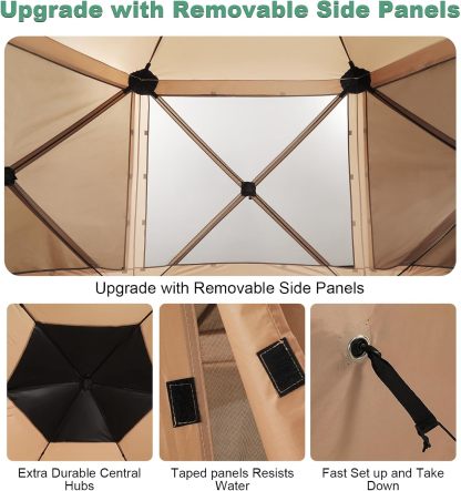 COBIZI - Toldo desplegable de 10 x 20 Pulgadas con 6 Paredes Laterales, toldo Impermeable para Eventos al Aire última intervensión, UPF 50+ cenador portátil para Fiestas, Playa, Camping, Boda,
