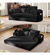 SAVENICA - Sof&aacute; cama de respaldo alto de 79 pulgadas con marco fijo, reposabrazos y respaldo extra&iacute;bles, cor...