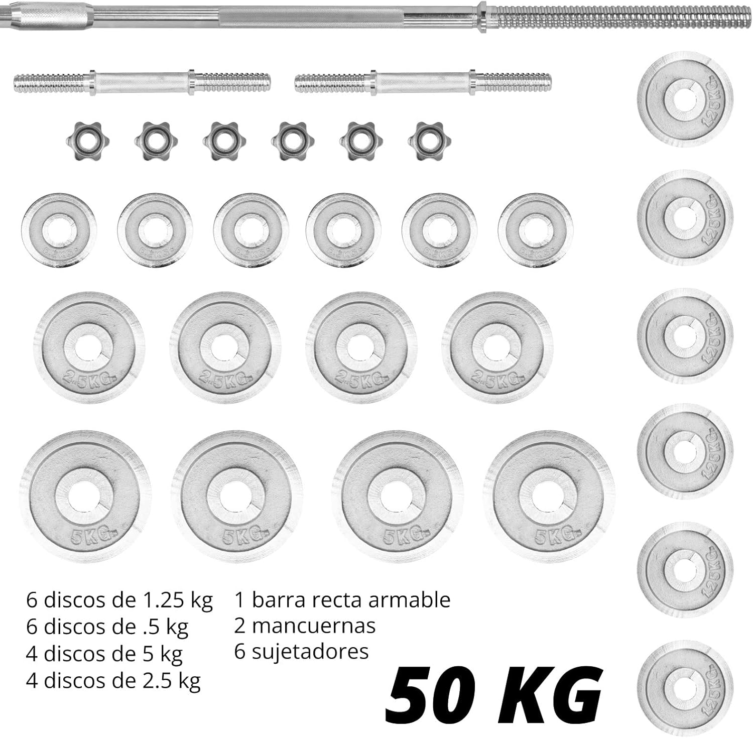 Altera Set de Mancuernas y Discos, Pesas Ajustables con Estuche para Ejercicio