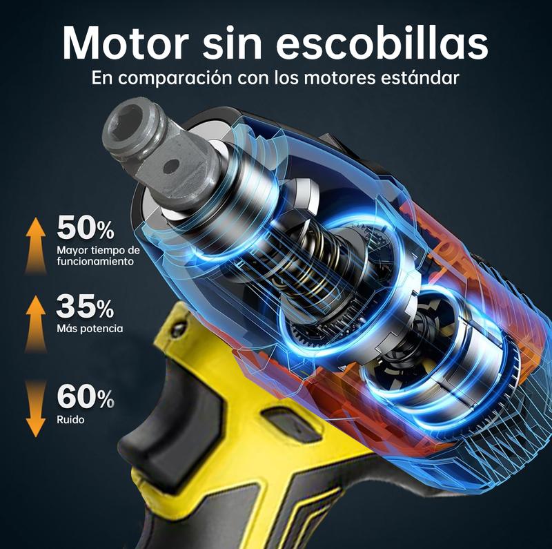 Taladro Atornillador Impacto Recargable，Modelo Amarillo 31 Accesorios / Negro 10 Accesorios，2 Baterías | Ideal Mecánica, Hogar, Construcción y Proyectos DIY