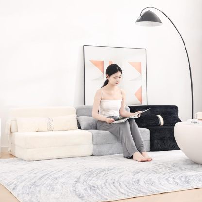 Tiita - Sillón de futón, tamaño individual, sofá cama plegable con almohada, colchón de piso y futón para sala de estar, recámara, uso de invitados, departamento