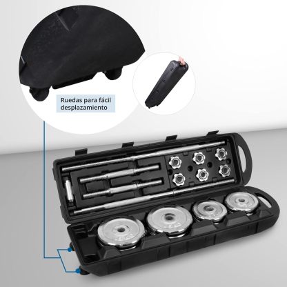 Altera Set de Mancuernas y Discos, Pesas Ajustables con Estuche para Ejercicio
