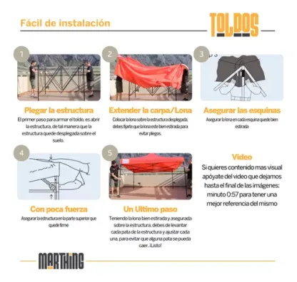 Carpa Toldo Plegable 3x3 M Jardín Reforzado Impermeable Lona