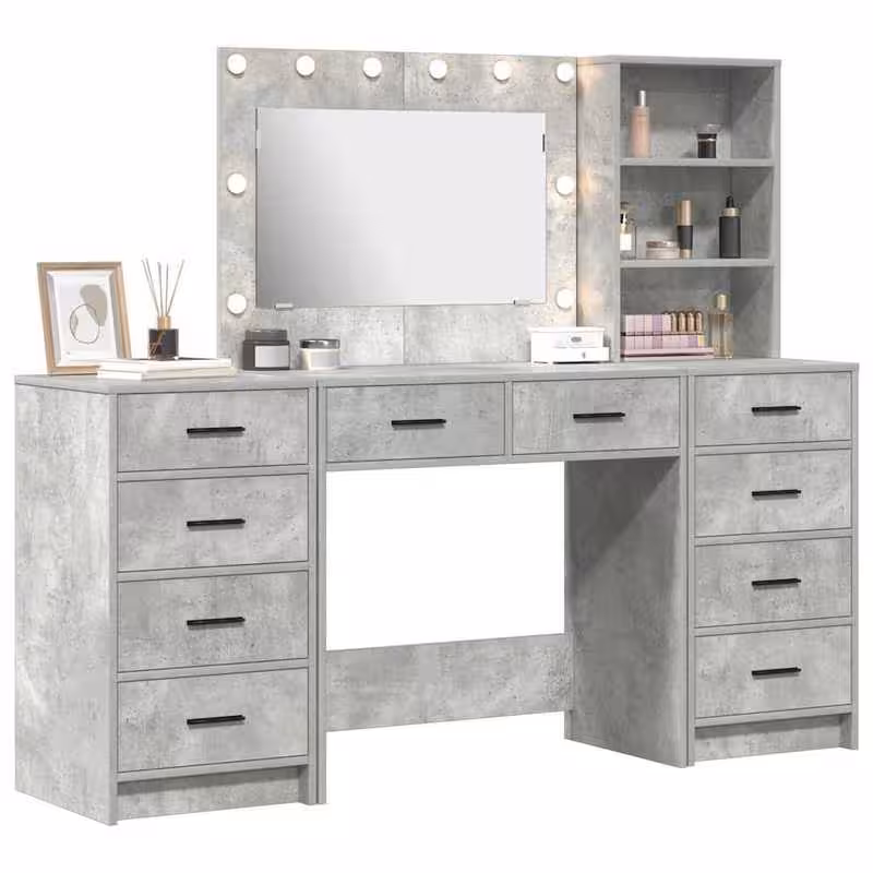 mesa de maquillaje con cajón 3 piezas   40 x 41 x 135 cm madera tratada, toalla de  ,tocador,  moderno,diseño elegante,madera   calidad,artesanía  ,   ,  en espacios pequeños,  de apartamentos Detalles del producto 4