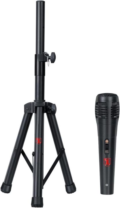 Kaiser Bafle Profesional Recargable, 15” y Potencia de 25,000 W PMPO Color Negro, Bluetooth, micrófono alámbrico y tripié metálico incluídos y Luz LED Multicolor, Tecnología KSR Link LED GEM-9515