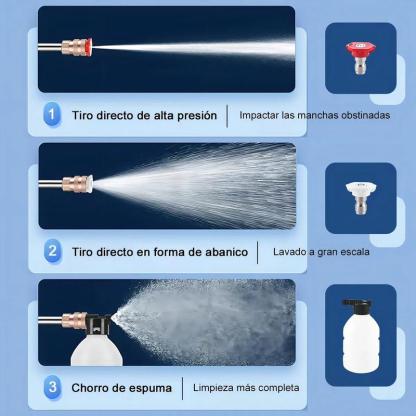 Hidrolavadora eléctrica portátil y inalámbrica negro de 550W con 680psi de presión máxima Pistola Para Hidrolavadora Electrica Portatil Inalambrica Incluye 2 Baterías, Manguera De 5m