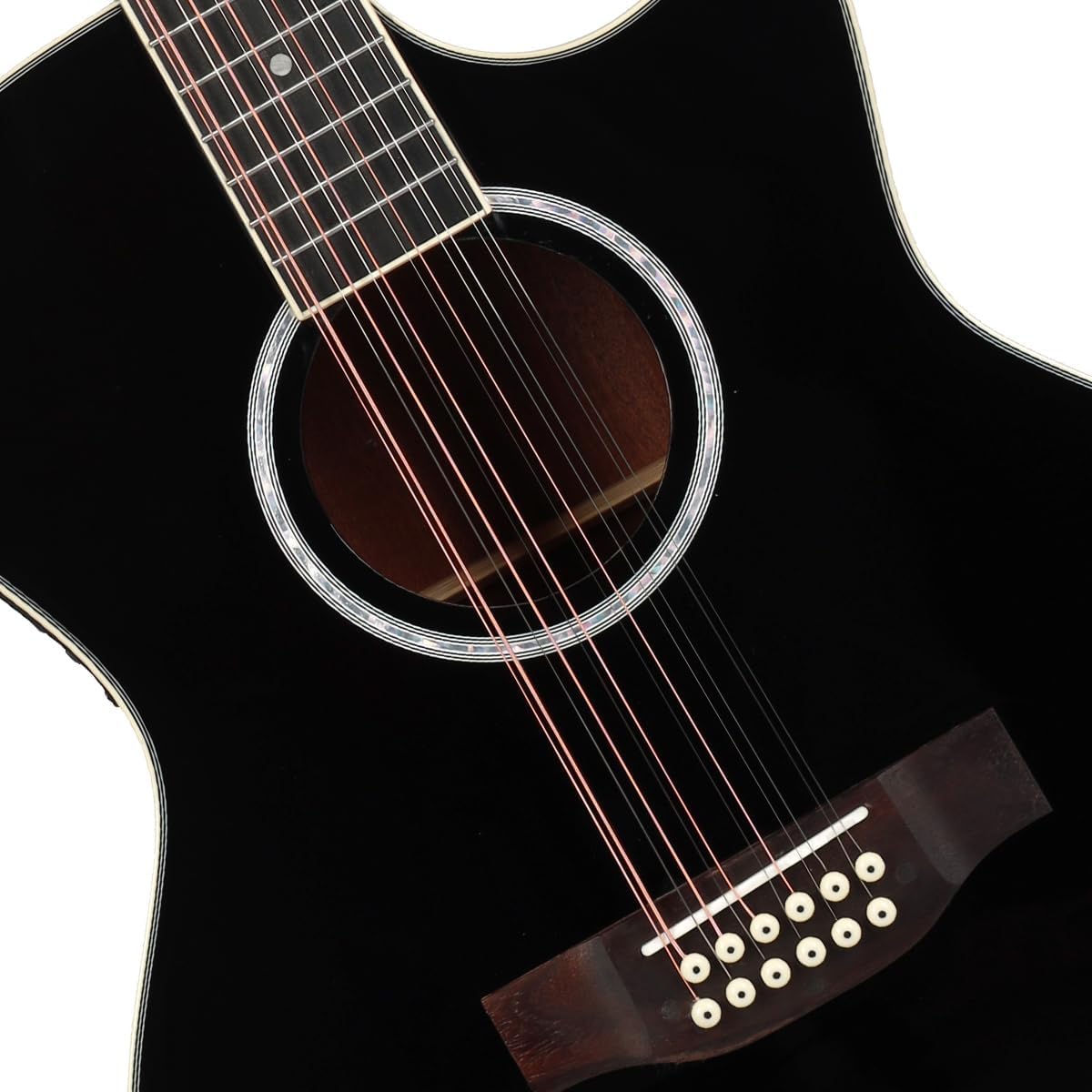 Jidyous-41 Inch,4/4,Guitarra Electroacústica 12 cuerdas,con Funda Acolchada, afinadores, Tirantes de guitarra,cuerdas, paletas, capó, adecuada para adultos jóvenes de nivel medio (Black)