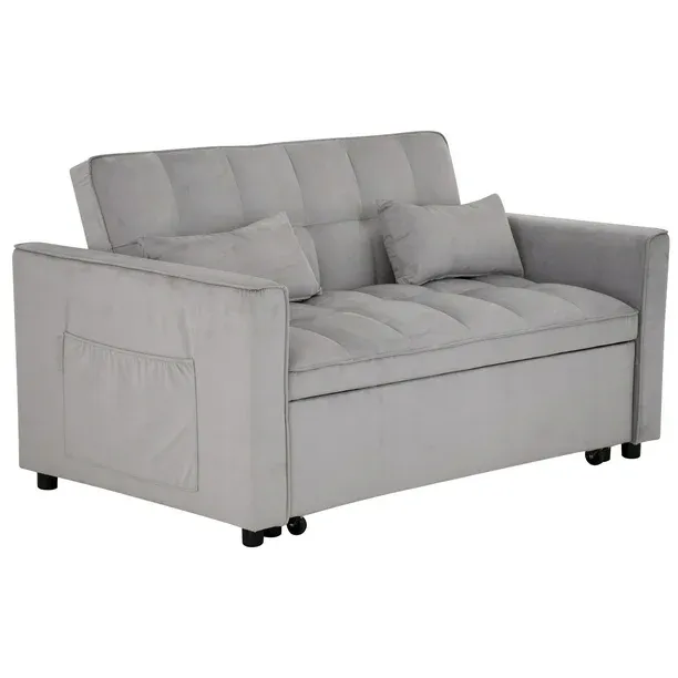SOFÁ CAMA ASLAN GRIS CLARO.
