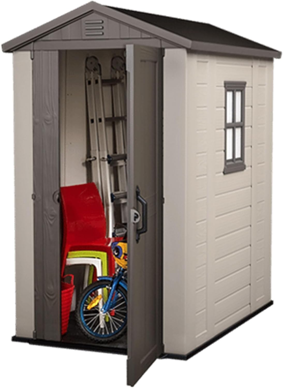 Keter Cobertizo de Almacenamiento para Jardin y Exteriores, Beige, Factor 8x11