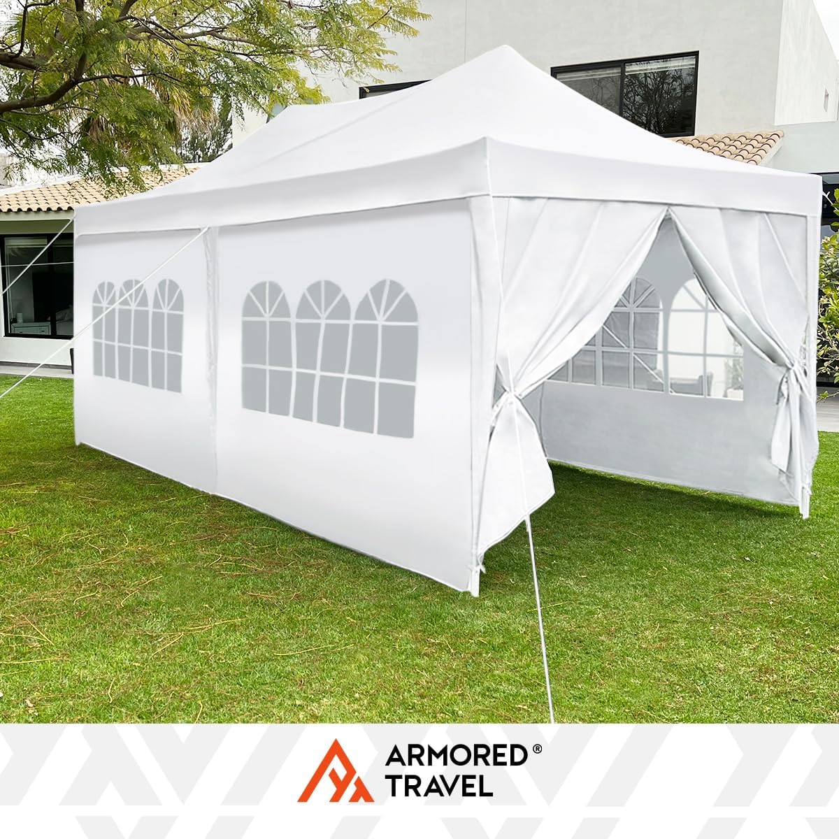BECKON Toldo Carpa Plegable con Paredes Impermeable 3x6 m Premium para Exteriores Uso rudo *Aluminio Reforzado* + *Estacas* Canopy Tent Gazebo Instant Shelter