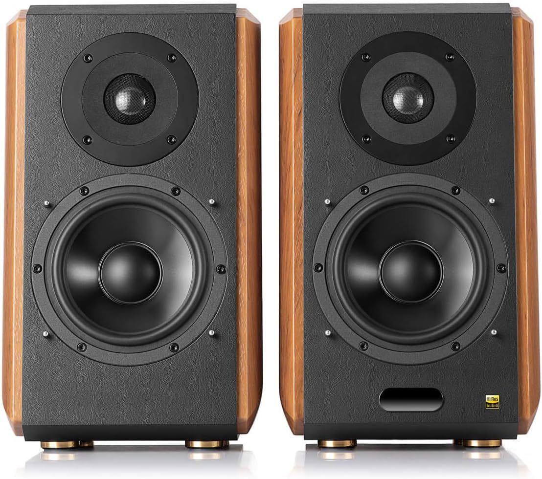 Edifier S1000MKII Active 2.0 Altavoz de estantería para audiófilos Altavoz Bluetooth 5.0 de 120 vatios con entrada óptica aptX HD Altavoz con monitores de campo cercano y amplificador clase D -----Cable de alimentación