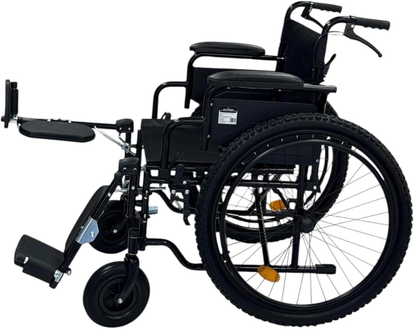 SILLA DE RUEDAS PARA ADULTO TODO TERRENO CON ELEVA PIERNAS DE LUJO DESMONTABLE, NEUMATICA, RESISITENTE PLEGABLE, DESCANSAPIES REMOVIBLES, DESCANSABRAZOS REMOVIBLE, RESPALDO PLEGABLE, ORTOPEDICA STE-909