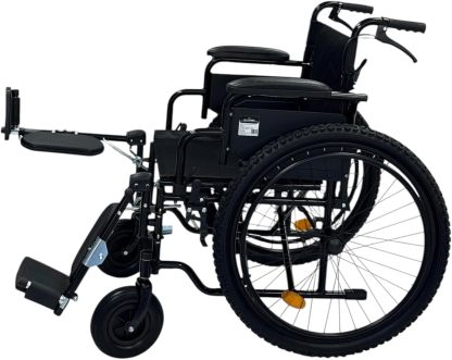 SILLA DE RUEDAS PARA ADULTO TODO TERRENO CON ELEVA PIERNAS DE LUJO DESMONTABLE, NEUMATICA, RESISITENTE PLEGABLE, DESCANSAPIES REMOVIBLES, DESCANSABRAZOS REMOVIBLE, RESPALDO PLEGABLE, ORTOPEDICA STE-909