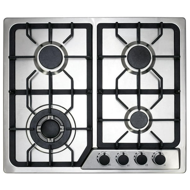 Combo Parrilla a Gas 4 Quemadores Acero Inox, Campana Cristal 60 cm y Horno a Gas LP para Empotrar 60 cm Acero Inox. Disa Home PAEM4/CAMPC60C/HGEMP24AI
