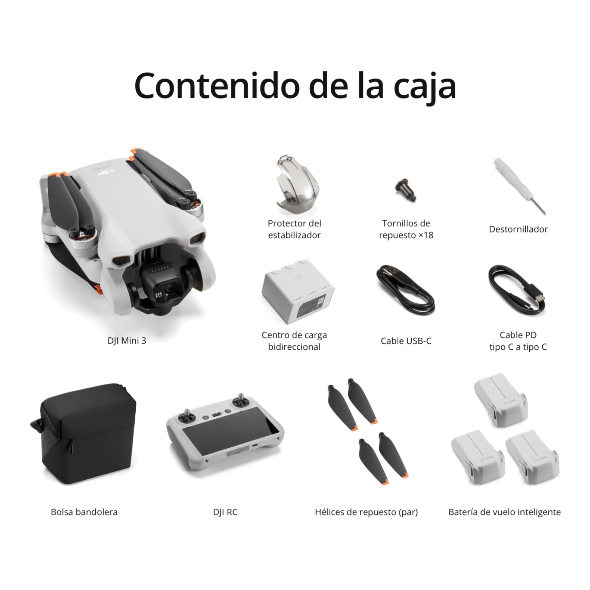 DJI Pack Mini 3 Vuela MÃ¡s (RC) â€“ Dron Mini con cÃ¡mara ligero y plegable con vÃ­deo 4K HDR, Foto de 48MP, 38 min tiempo vuelo, GrabaciÃ³n vertical y funciones inteligentes, Color Gris
