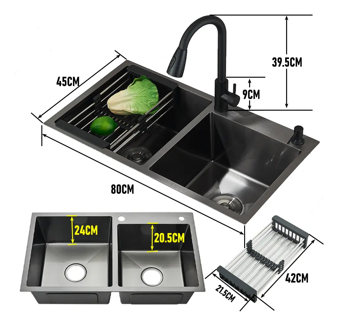 Organizador De Cocina 80x45 Doble Ranura De Acero Inoxidable