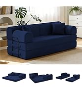 SAVENICA Sof&aacute; cama convertible de 79 pulgadas, sof&aacute; plegable 6 en 1 con marco reforzado, Cor...