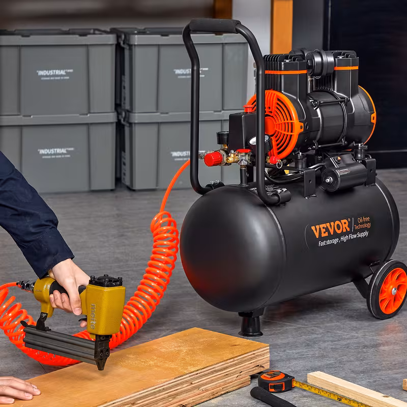 compresor de aire   de 9.3 galones 1800w   cfm@ 90psi 70 db ultra silencioso sin aceite Detalles del producto 6