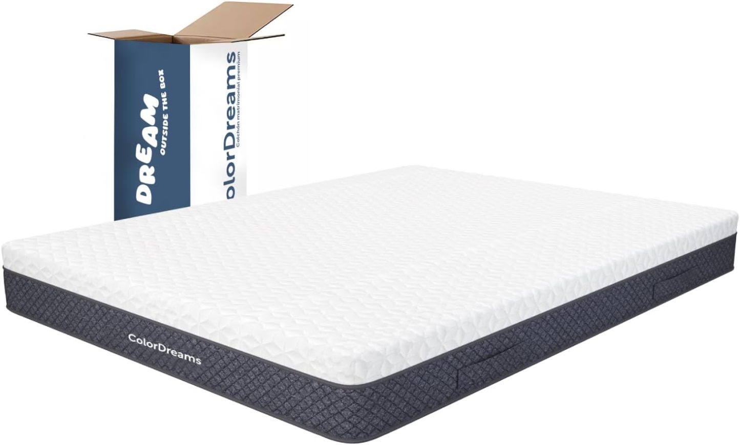 COLORDREAMS | Colchón en Caja Matrimonial Memory – 135x190x23 cm - 6 Capas de Espuma de Alta Densidad – Manijas Reforzadas – Firmeza Justa – Hipoalergénico