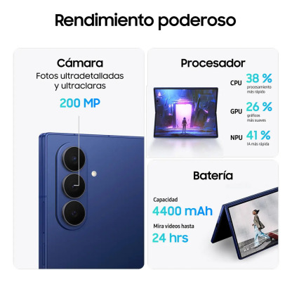 📱 Celular Samsung Galaxy Z Fold7 5G Desbloqueado, 12GB RAM+256GB / 12GB RAM+512GB, Pantalla Interior 8" Dynamic AMOLED 120Hz, Pantalla Externa 6.3", Galaxy AI, IP48, Cámara 200MP