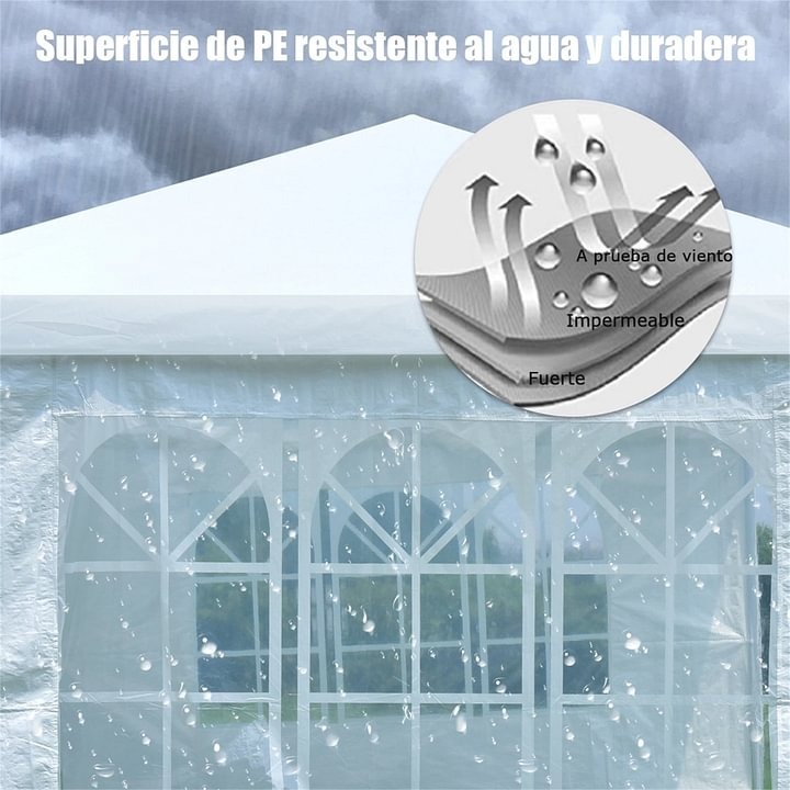 Costway Carpa de Exterior Entoldado para Bodas Portátil con 4 Paredes Removibles Glorieta para Eventos Refugio Patio Blanco 6 x 3 x 2,5 m Costway Modern
