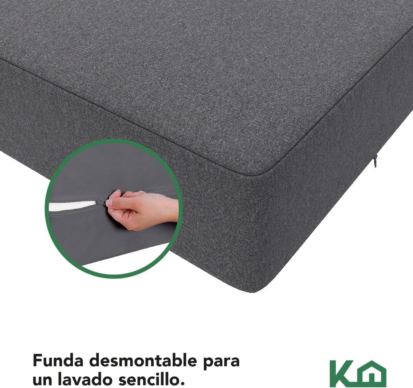 Kingshouse | Sofá Cama Matrimonial Plegable - Sillón Multifuncional y Convertible 2 en 1 - Relleno de Espuma de Alta Densidad - Funda Desmontable - Soporte Ergonómico y Suavidad Hogar, Sala, Recámara