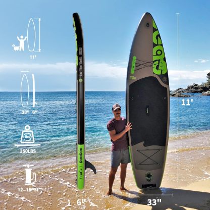 SEASEESUP Tablas de Remo inflables con Accesorios Sup, Tabla de Remo de 12 pies, Duradera, Ligera, diseño Estable de 33 Pulgadas de Ancho para Adultos con sobrepeso