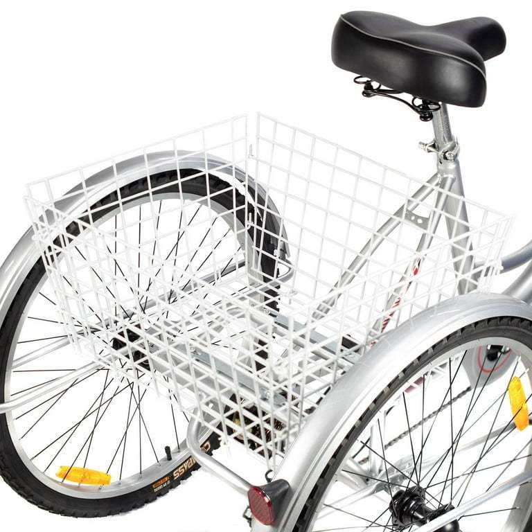 Bicicleta R26 7 Velocidades Tricicleta con Canasta Trasera Gospel PL7001-P